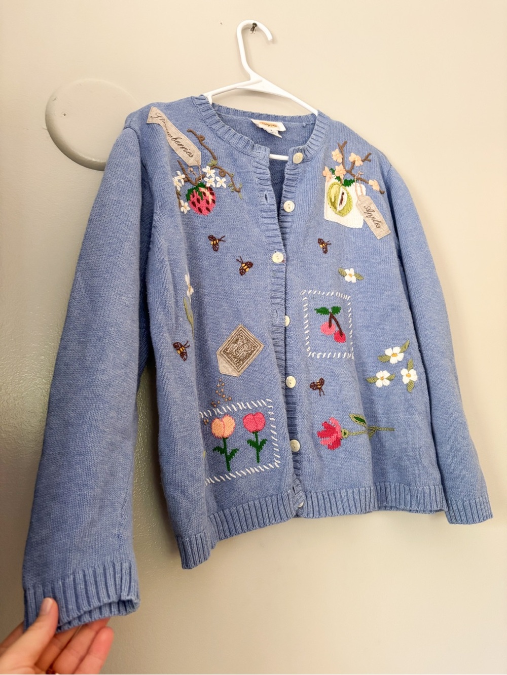 Vintage Talbots Embroidered Fruit Sweater
